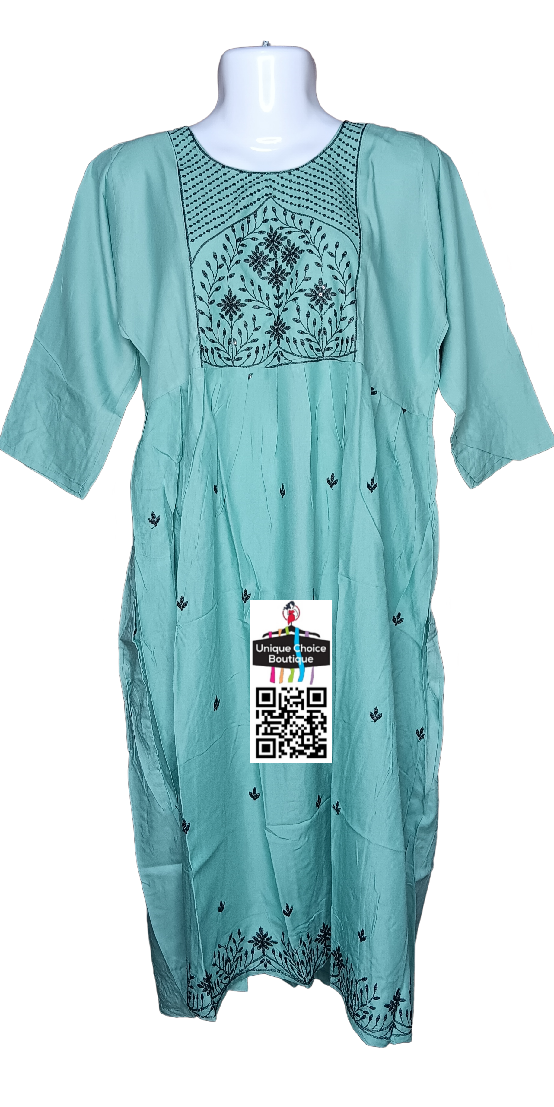 Rayon Alia Cut Anarkali Kurti with floral embroidery-2