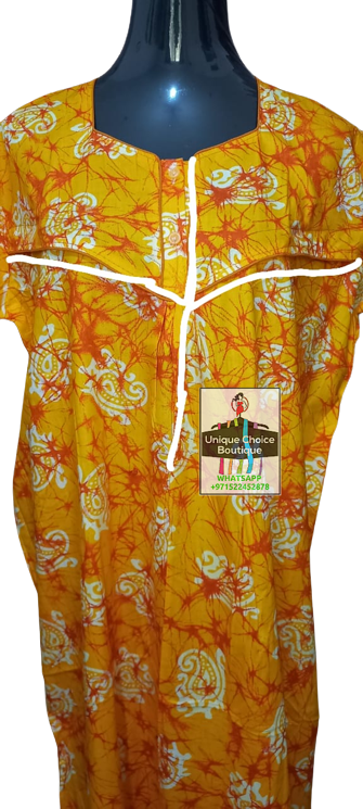 UNIQUE CHOICE Cotton  Feeding Nighty /Maternity Maxi with 3 side zips for Nursing-Free Size