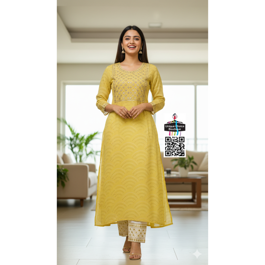 Yellow Soft Cotton Co-ord Set for Summer, 2pc Salwar Suit Set new
