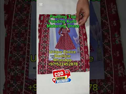 Feeding Kurti Maternity Dress Peacock Blue