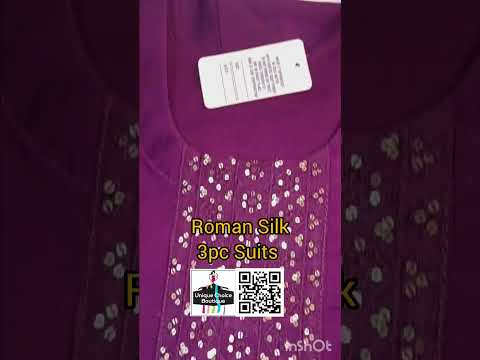 Purple Roman Silk kurti pant dupatta, 3pc salwar suits