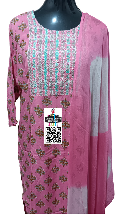 Pink 3pc Salwar Suits, Kurti Sets, Salwar Kameez