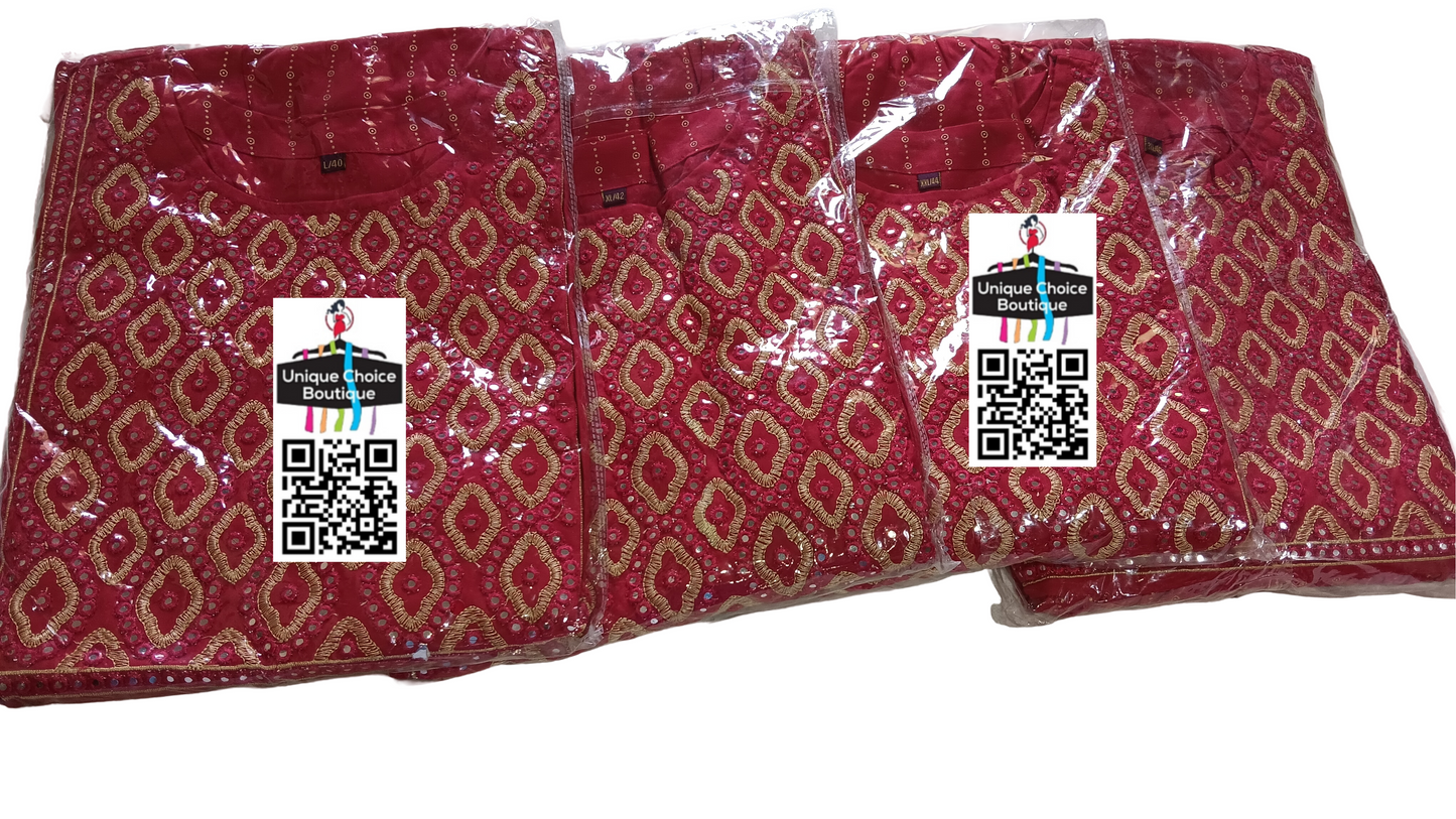 Red Anarkali Kurti/ Umbrella Kurti/ Long Kurti/ Frock