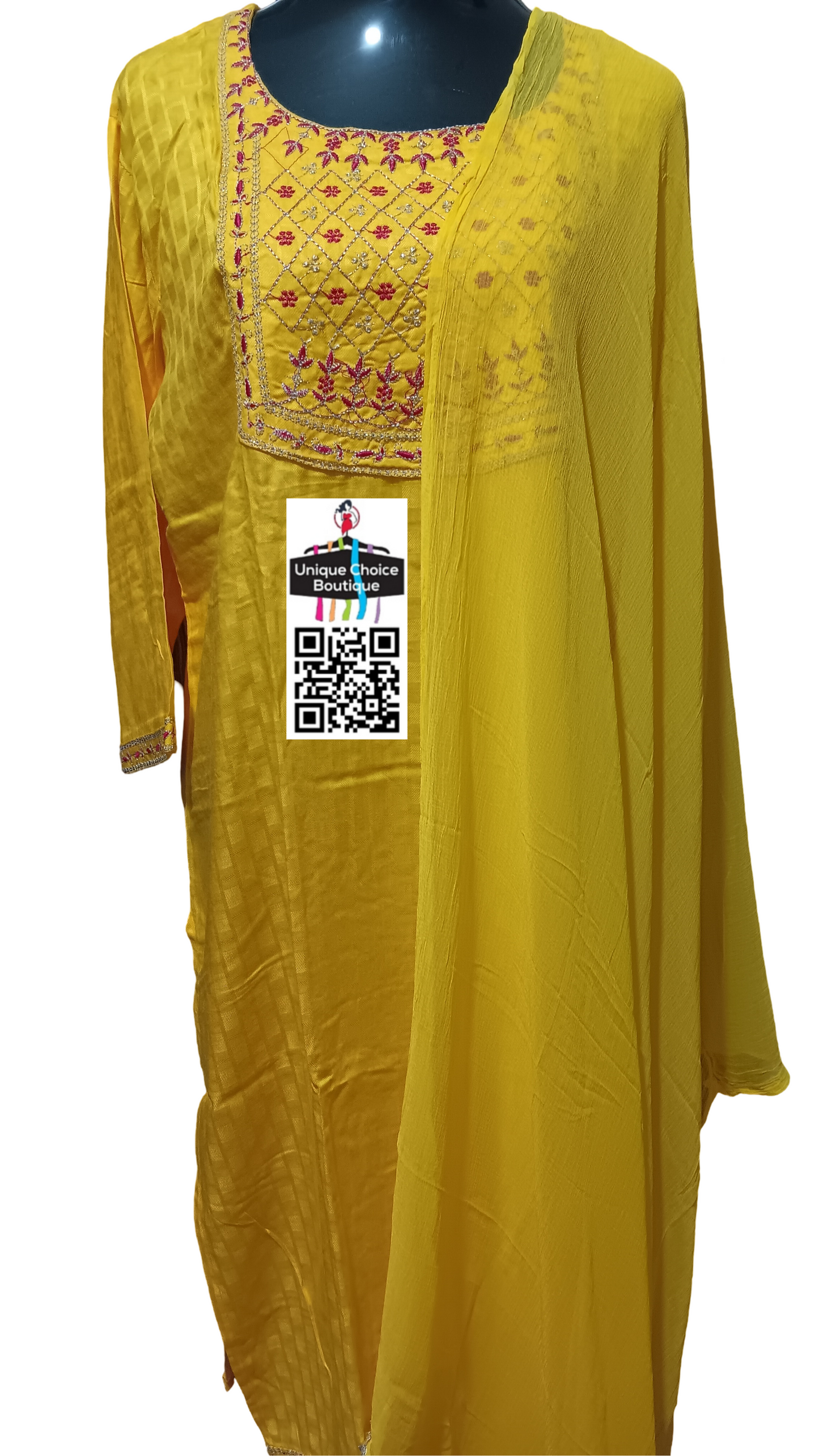Ready-to-Wear 3pc Salwar Suits, Kurti Sets, Salwar Kameez |Yellow with Pink